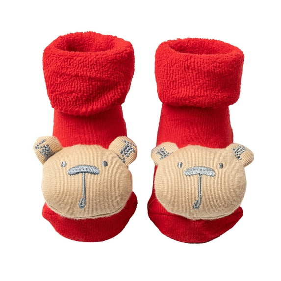 Landzoo Christmas Socks Cartoon Winter Thickened Baby Socks Antiskid Baby Floor Socks