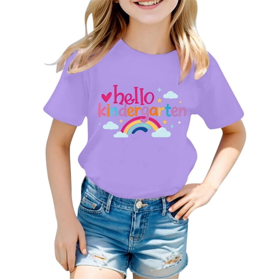 landzoo-girls-back-to-school-t-shirt-letter-print-short-sleeve-crew