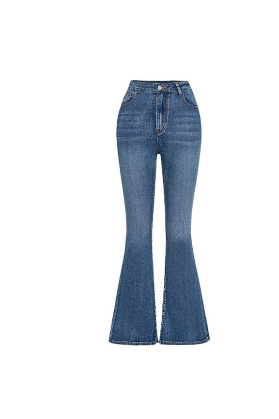 Girls' Elastic Flared Jeans Pants Jeans Children's Clothing Size 5 14 Years Old Casual Loose Cozy Girl Children's Trousers