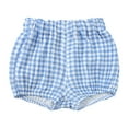 thumbnail image 1 of Landzoo Girls Shorts Plaid Elastic Waist Lightweight Summer Cozy Soft Girls Cute Shorts Size 6-9 Months Blue, 1 of 6