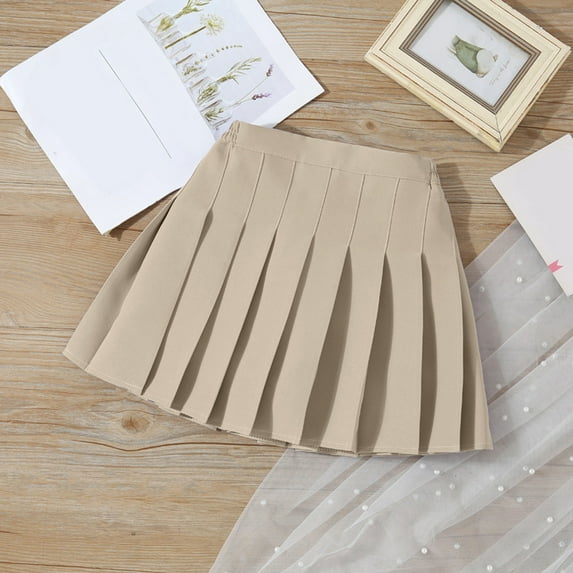 Landzoo Girls Summer Fashion Waist Tennis Pleated Slim Skirt Casual Mini Waist Skirt Fashion High Skirt Cute Soft Lightweight Girl's Short Skirt