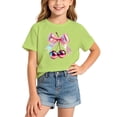 thumbnail image 1 of Landzoo Girls T Shirt Cherry Pattern Print Short Sleeve Crew Neck Shirt Summer Cozy Soft Toddler Kids Girls Tees Size 10-12 Years Light Green, 1 of 4
