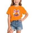 thumbnail image 1 of Landzoo Girls T Shirt Cherry Pattern Print Short Sleeve Crew Neck Shirt Summer Cozy Soft Toddler Kids Girls Tees Size 10-12 Years Orange, 1 of 4