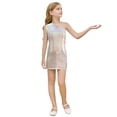 thumbnail image 1 of Landzoo Halloween Little Girls Dress Sequins One-Shoulder Boat Neck Cozy Dresses For Girls Size 6-7 Years, 1 of 4
