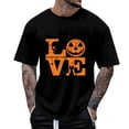 thumbnail image 1 of Landzoo Halloween Men'S T-Shirt Pumpkin Print Short Sleeve Crew Neck Tops Party Casual Men Tees Size 3XL Black, 1 of 4