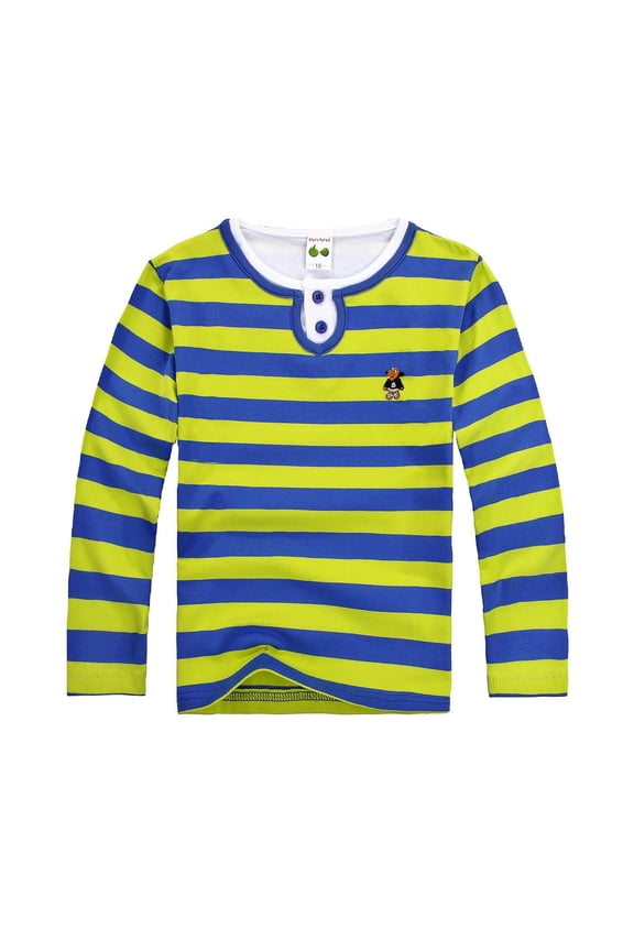 Kids Boys Girls Long Sleeve Casual Striped Shirt Button Closure Fashion Comfortable & Soft Fabric Soft Leisure Children Polo Shirt