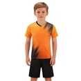 thumbnail image 1 of Landzoo Kids Boys Girls Outfit Set Graphic Print Short Sleeve Crew Neck T-Shirt With Active Shorts Outfit Summer Quick Dry Toddler Boys Set Size 10-11 Years Orange, 1 of 4