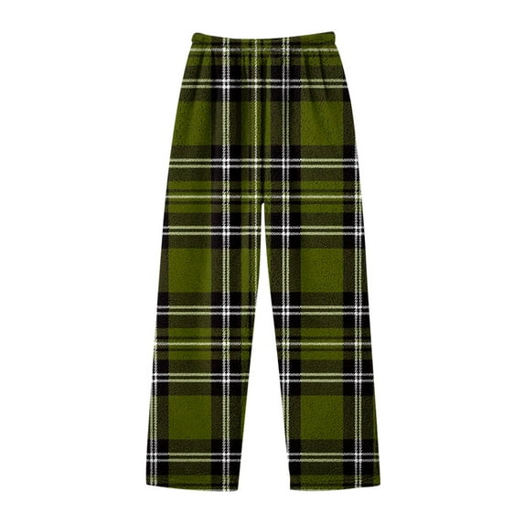 Landzoo Kids' Fashion Regular Plaid Flannel Pants Cute Casual Loose Girls And Boys Trousers