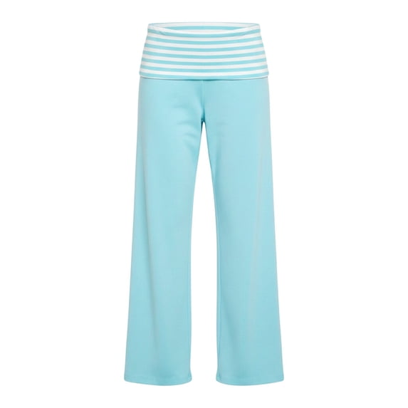 Landzoo Kids Girls Pants Colorblock Elastic Waist Summer Quick Dry Pants Size 7-8 Years Blue
