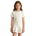 thumbnail image 1 of Landzoo Kids Girls Skirts Solid Color Zip Front A-Line Summer Comfortable Toddler Girls Flutter Skirt Size 6-12 Months White, 1 of 3