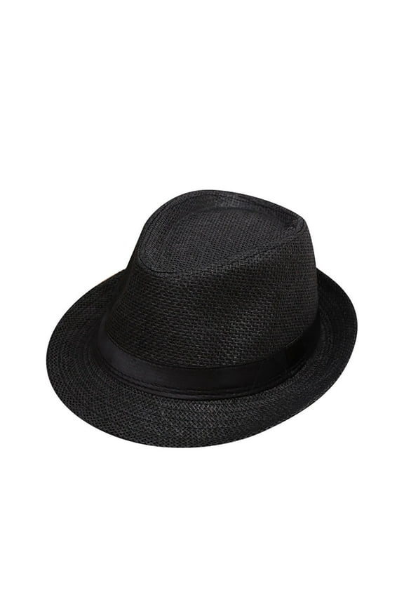 Kids Straw Fedora Hat, Classic Summer Sun Hat for Boys and Girls, Lightweight Breathable Beach Hat