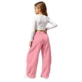thumbnail image 1 of Landzoo Little Girls Active Pants Curved Leg Sweatpants With Pockets Fall Casual Kid Girls Baggy Trousers, 1 of 6