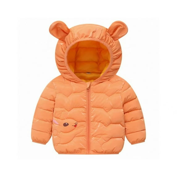 Landzoo Little Girls Boys Cartoon Coat Winter Warm Down Hoodie Ears Jacket Outwear Zipper Snowsuit Toddler Outerwear Windproof Warm Coat