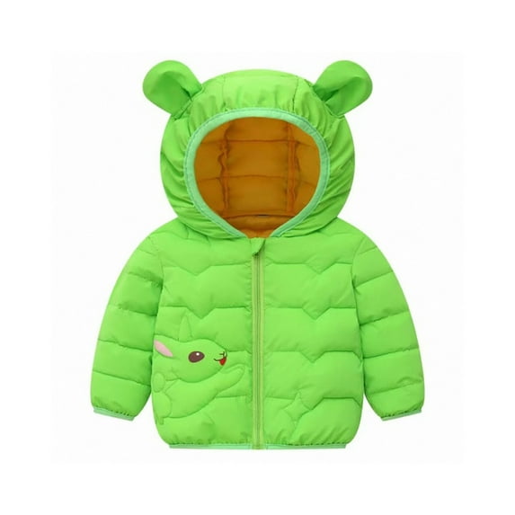 Landzoo Little Girls Boys Cartoon Coat Winter Warm Down Hoodie Ears Jacket Outwear Zipper Snowsuit Toddler Outerwear Windproof Warm Coat