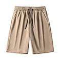 thumbnail image 1 of Landzoo Men'S Shorts Solid Color Elastic Waist With Pockets And Drawstring Summer Casual Men Shorts Size 2XL Khaki, 1 of 4