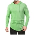 thumbnail image 1 of Landzoo Men's Athletic Hooded Shirts Long Sleeve Workout Sport Hoodie Casual Running T Shirt Pullover Top Loose Handsome Men's T Shirts, 1 of 5