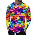 thumbnail image 1 of Landzoo Mens Carnival Sequin Fashion Digital 3D Printed Long Sleeve T Shirt Casual T Shirt Cozy Loose Men's Tops, 1 of 4