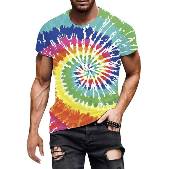 Landzoo Mens Summer Fashion Simple Color Matching T Shirt With Short Sleeves And Round Neck Cozy Loose Men's Tops