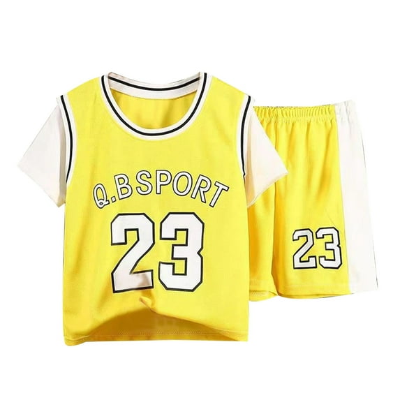 Landzoo The New Summer Children's Short Sleeved Sports Suit Fashion Boy's And Girl's Basketball Training Clothes Quickly Dry Through Thin Leisure Handsome Boys Outfits Set