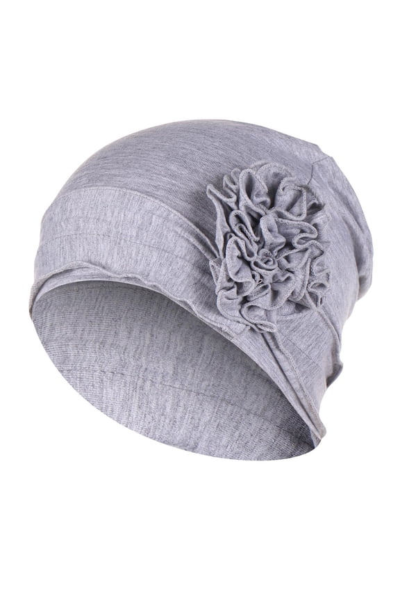 New Women's Mercerized Cotton Plate Flower Bottom Hat Headband Hat Side Flower Skin-Friendly Relaxed