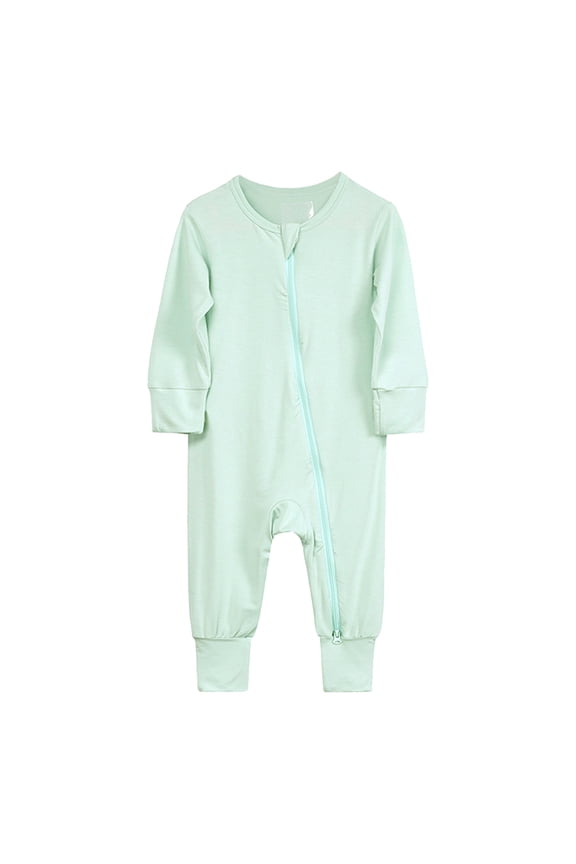 Newborn Infant Baby Cotton Rompers Footless Pajamas Zipper Long Sleeve Sleeper Jumpsuit Cozy Cute Boys And Girls Jumpsuit 18