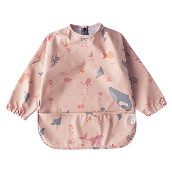 Landzoo One Baby Boys Girls Long For Cartoon Sleeved Toddler Sleeve Soft Bibs Baby Care Cozy Cute Practical 3-4 Years
