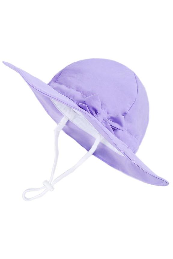 Baby Girl Sun Hat With UPF 50+ Outdoor Adjustable Toddler Beach Hat With Wide Brim Bucket Hats For Kids Cute Breathable Practical 6-12 Months