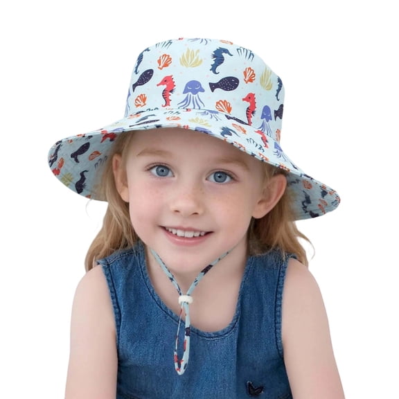 Landzoo One Baby Sun Hat For Boys Girls 0-6 Years Breathable Fisherman Cap Summer Beach Hat For Toddler Kids Lightweight Outdoor Casual Cute Practical Breathable 6-24 Months