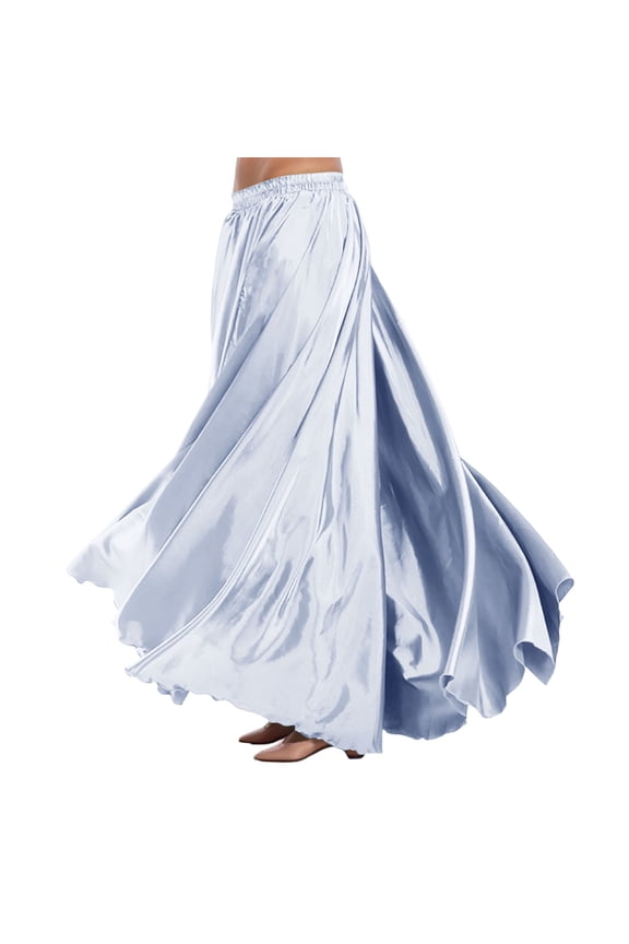 Belly Dance Skirt Flowy Performance Skirt With Elastic Waistband For Stage Show Practice And Casual Wear Beautiful Casual Women's Skirt