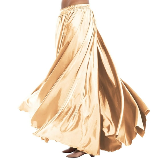 Landzoo One Belly Dance Skirt Flowy Performance Skirt With Elastic Waistband For Stage Show Practice And Casual Wear Beautiful Stylish Women's Dress