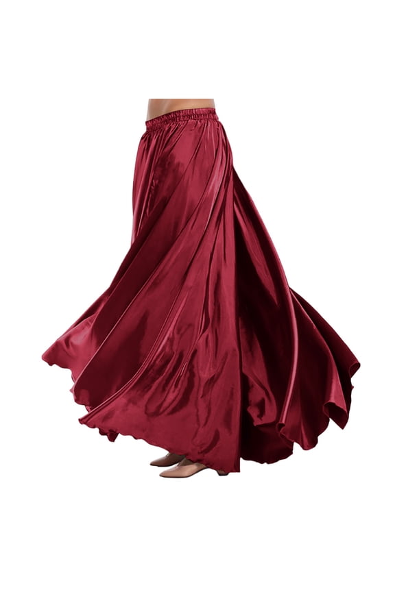 Belly Dance Skirt Flowy Performance Skirt With Elastic Waistband For Stage Show Practice And Casual Wear Beautiful Stylish Women's Skirt