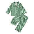 thumbnail image 1 of Landzoo One Boys Pajama Long Sleeve Striped Cardigan And Pants Comfy Loungewear For Kids Soft Casual Outfits Home Wear Cute Cozy Children Dailywear 12-18 Months, 1 of 2