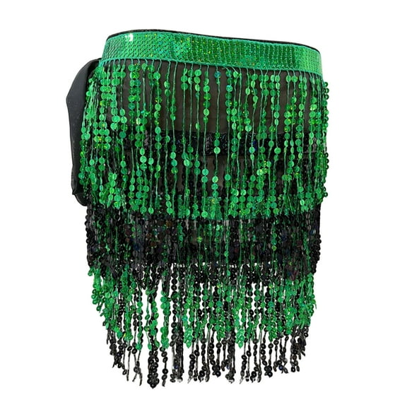 Landzoo One Carnival Boho Fringe Skirt Sequin Tassel Belly Dance Hip Scarf Rave Party Skirts Belts For Women And Girls Beautiful Cozy Women's Dress