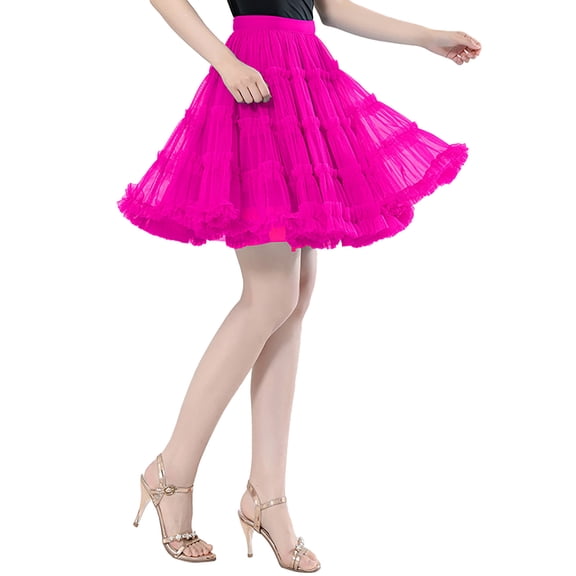 Landzoo One Carnival Women Dance Party High Waisted Ruffles Tulle Half Skirt Holiday Party TuTu Ballet Skirts Beautiful Stylish Women's Skirt