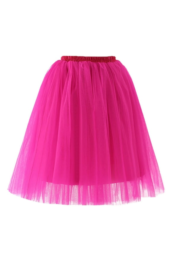 Carnival Womens Pleated Gauze Knee Length Skirt Adult Tutu Dancing Skirt Beautiful Stylish Women's Skirt