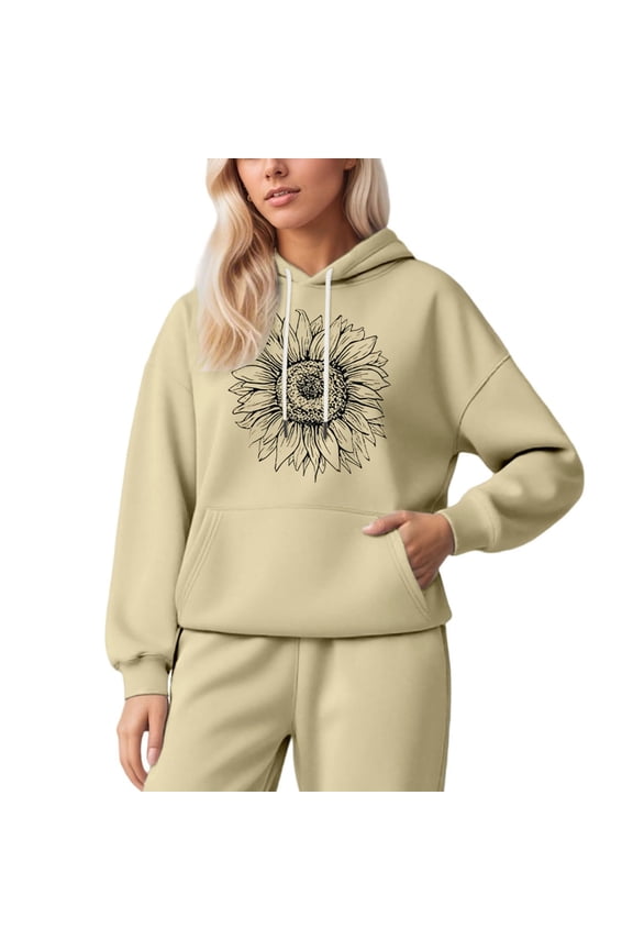 Casual Fashion Hooded Sweatshirt Everyday Wear Soft Comfort Pullover Top For Ladies Outerwear Cozy Breathable Women's Hoodie M