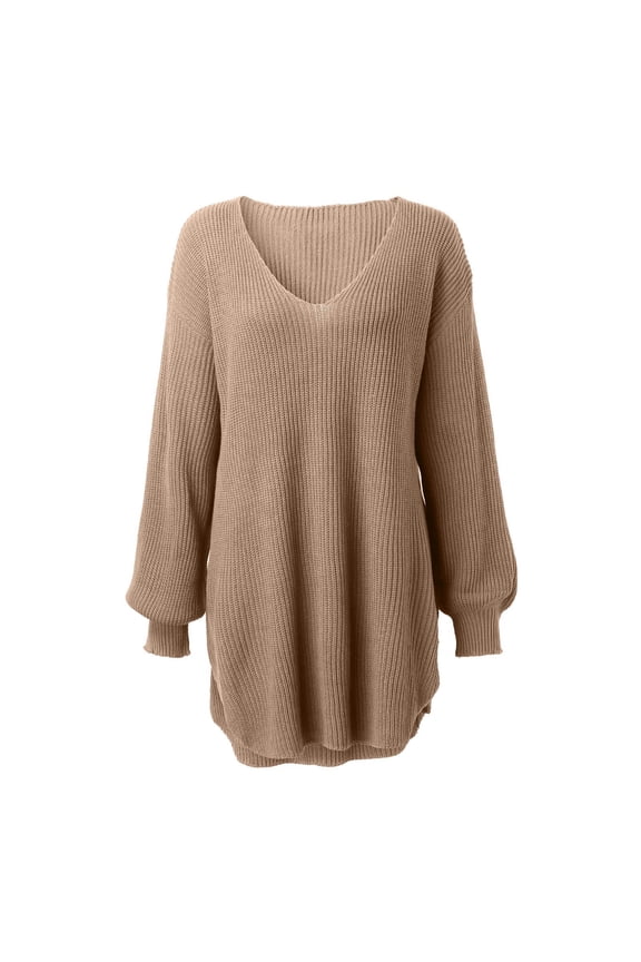 Casual Knit Sweater Soft Loose Pullover Long Sleeve Crewneck Top For Fall Winter Daily Wear Comfortable Basic Tunic Classic Elegant Casual Women's Dress