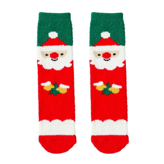 Landzoo One Children Christmas Stockings Cartoon Doll Stockings Infant Non Slip Floor Stockings Solid Color Medium Tube Stockings Cozy Cute Practical One Size