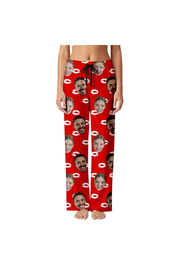 Custom Print Couples Matching Pants Valentine's Day Soft Casual Sleepwear For And Soft Beautiful Women's Casual Pants