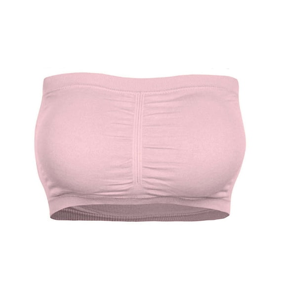 Landzoo One Double Women Plus Size Strapless Bra Bandeau Tube Removable Padded Top Stretchy Cozy Stylish Basic Tube Tops