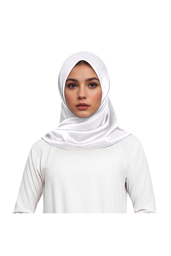 Elegant Satin Muslim Head Scarf Square Soft Hijab Wrap For Fashionable Hair Band Neck Cover Cozy Stylish Basic Heardband
