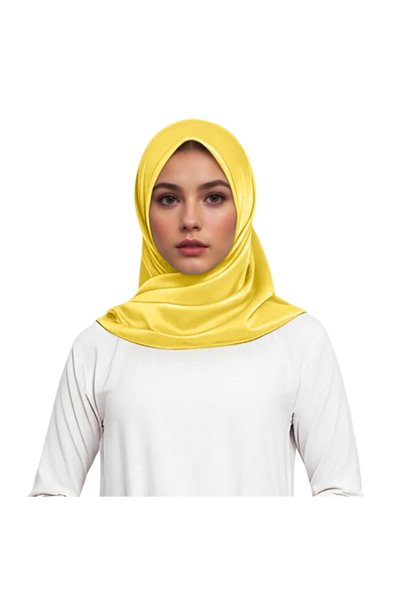 Elegant Satin Muslim Head Scarf Square Soft Hijab Wrap For Fashionable Hair Band Neck Cover Soft Stylish Basic Heardband
