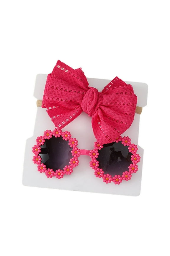 Flower Sunglasses With Headband For Baby Girls Flower Shaped Cute Glasses Outdoor Beach Girl Boy Gifts Cute Practical Breathable One Size