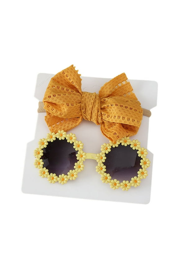 Flower Sunglasses With Headband For Baby Girls Flower Shaped Cute Glasses Outdoor Beach Girl Boy Gifts Cute Practical Breathable One Size