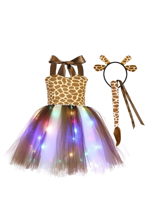 Glow In The Dark Cat Tutu Dress For Girls Sparkling Party Tutu Dress With LED Lights Flashing Dance Beautiful Cozy Girl's Dress 10-11 Years