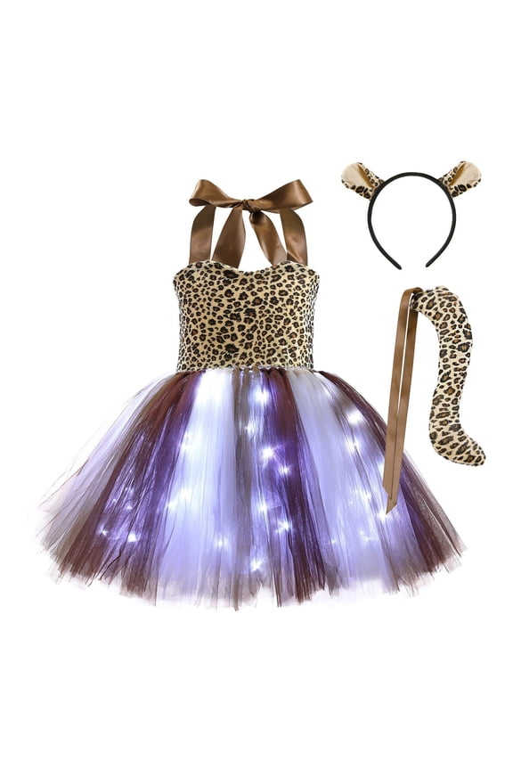Glow In The Dark Girls Dress With Skirt Illuminating Party Tutu For Kids Beautiful Cute Cozy Girl's Dress 2-3 Years