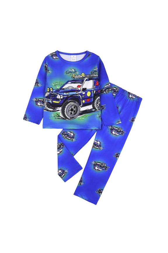 High Definition Camo Dinosaur Print Boys Pajama Long Sleeve Night Glow Loungewear Jumpsuit Cozy Stylish Boy’s Outfit Set 2-3 Years
