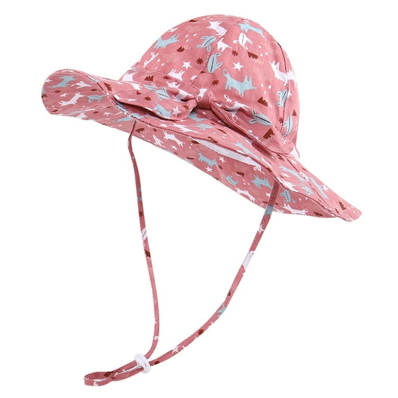 Landzoo One Kids Sun Hat Girls Boys Sunscreen Mesh Bucket Hat Summer Beach Hat Kids Foldable Fishing Hat 1-5Y Cute Breathable Practical One Size