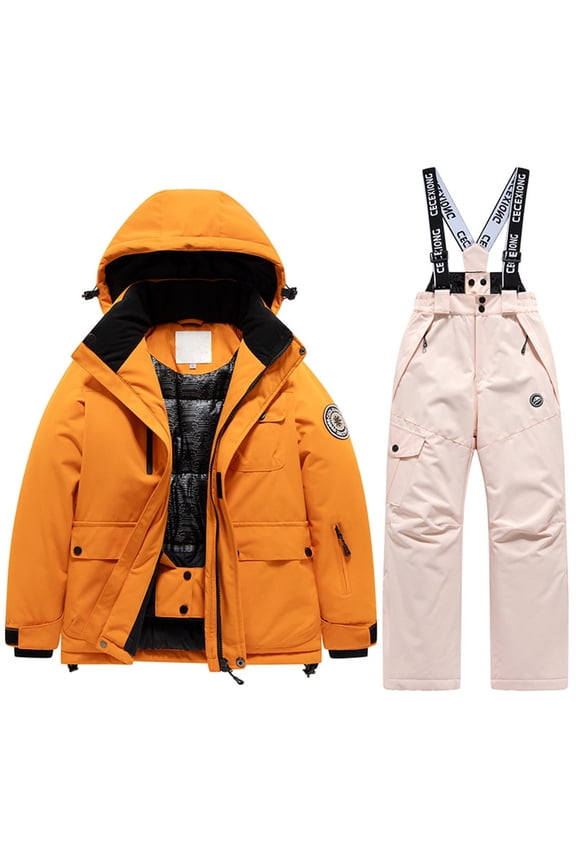 Kids Winter Ski Outfits For Boys And Girls Warm Thermal Snowboard Jacket Pants Cute Cozy Children Dailywear 6-7 Years