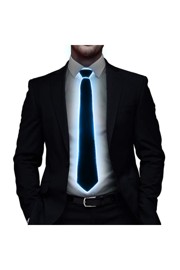 LED Light Up Tie For Men Glowing Party Accessory Novelty Fashion Statement For Raves Weddings Night Events Soft Stylish Basic Tie